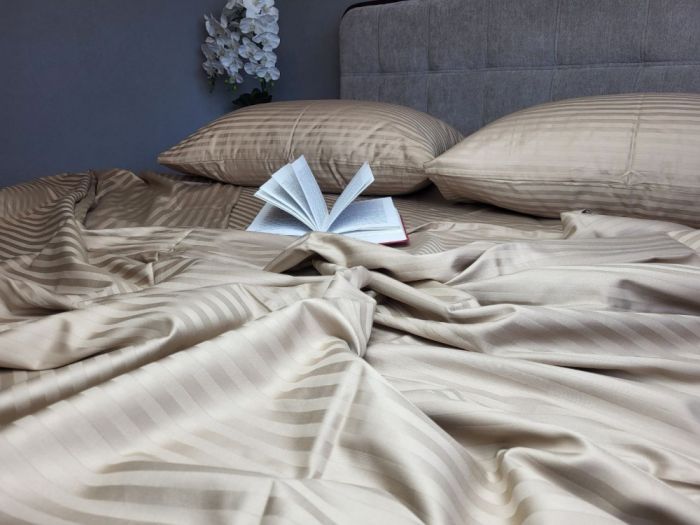 Stripe LUX BEIGE TONE 1/1см (Полуторний)