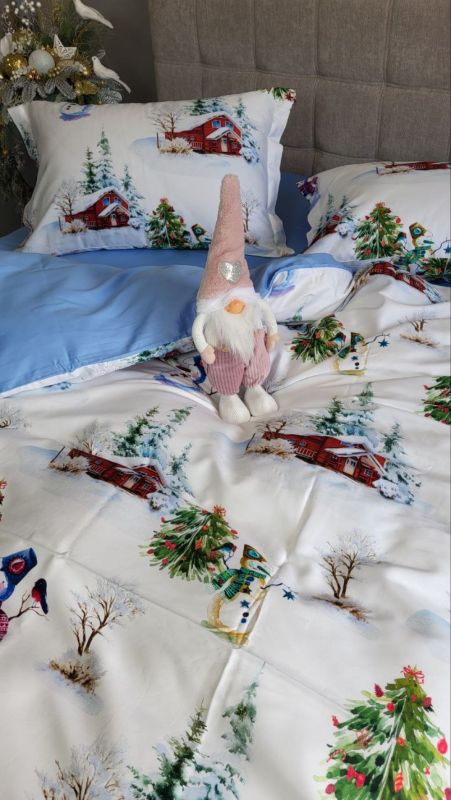 Сатин PREMIUM, NEW YEAR  підк. Цільн. (Полуторний)