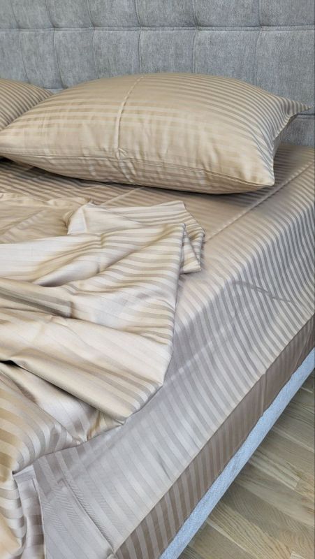 Stripe LUX BEIGE TONE 1/1см (Полуторний)