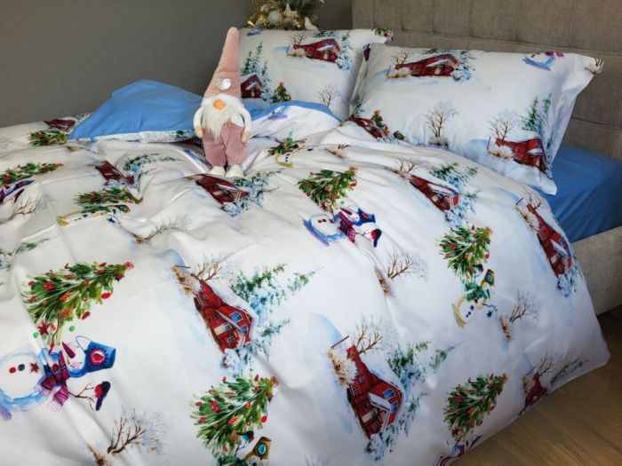 Сатин PREMIUM, NEW YEAR  підк. Цільн. (Полуторний)