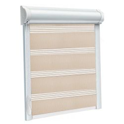 Рулонна штора Акварель DN день-ніч закритого типу П-подібна Молочний