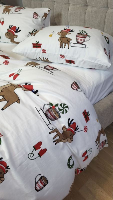 Гостинці/білий, Turkish flannel (Полуторний)