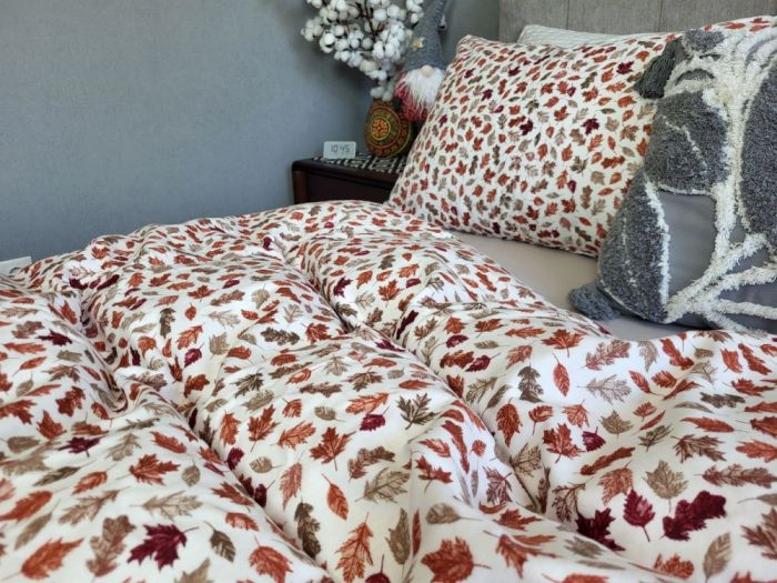 Багряна осінь/сірий мусон, Turkish flannel (Полуторний)