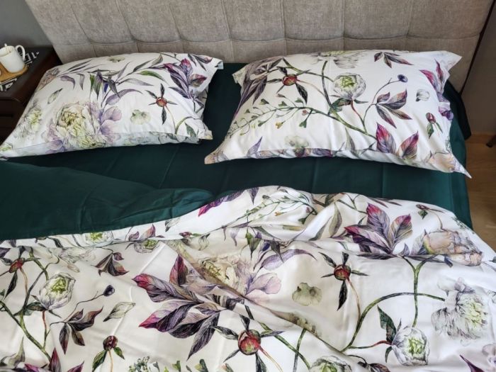 Сатин PREMIUM, PEONIES (Полуторний)