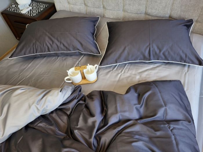 Сатин однотонний №240+№251, з кантом (Полуторний)