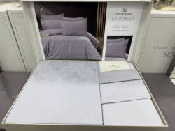 Двоспальний Євро комплект Capital Home Grey Жаккард люкс