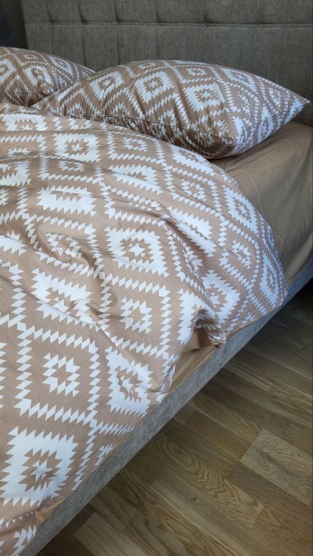 Орнамент беж, cotton (Полуторний)