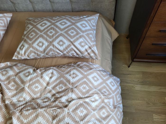 Орнамент беж, cotton (Полуторний)