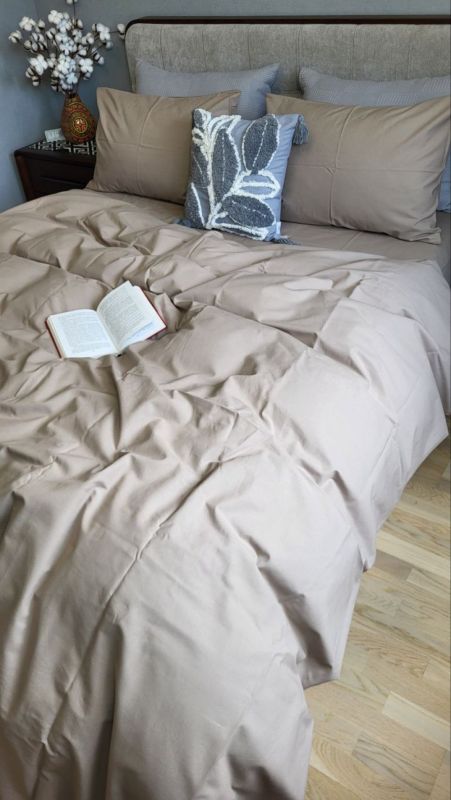 Бежевий, бязь PREMIUM (Полуторний)