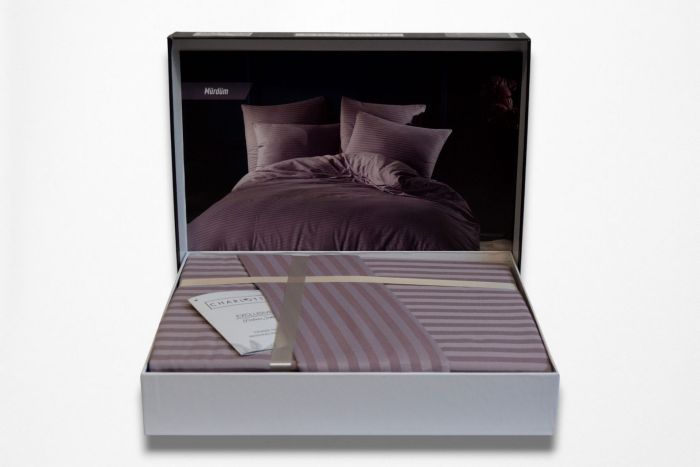 Двоспальний Євро комплект Charlotte Murdum Сатин-Stripe / простирадло на резинці 180x200см