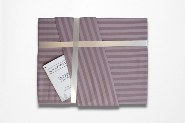 Двоспальний Євро комплект Charlotte Murdum Сатин-Stripe / простирадло на резинці 180x200см