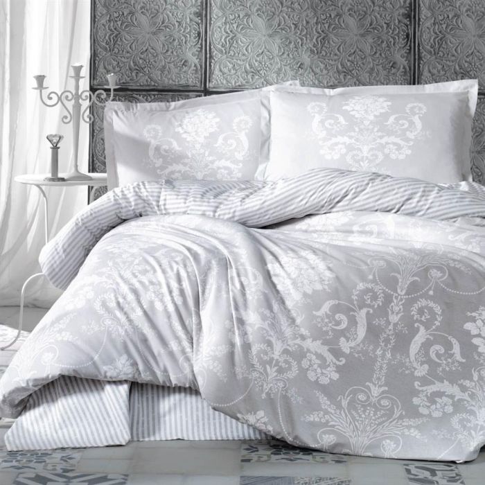 Двоспальний Євро комплект Clasy Alone V1 Gri Ранфорс