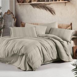 Двоспальний Євро комплект Clasy Arakis V3 Bej Ранфорс Жаккард