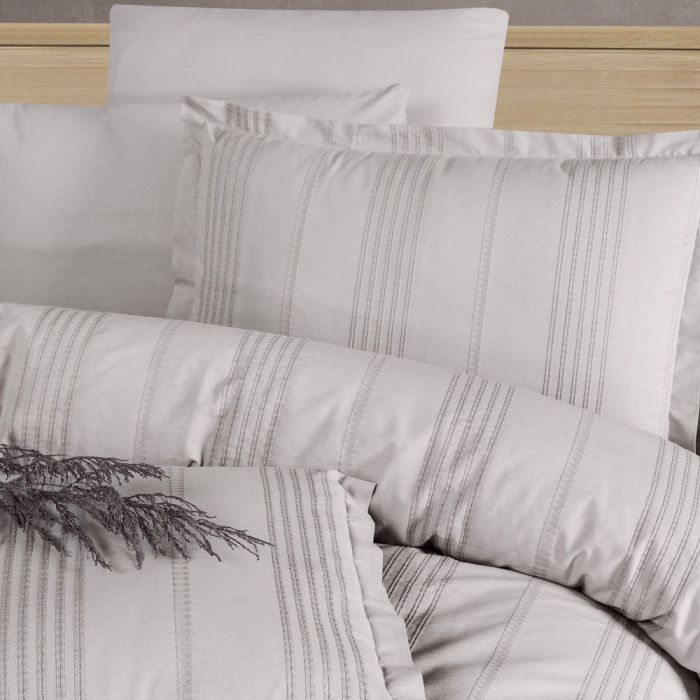 Двоспальний Євро комплект Clasy Arakis V6 Acik Gri Ранфорс Жаккард