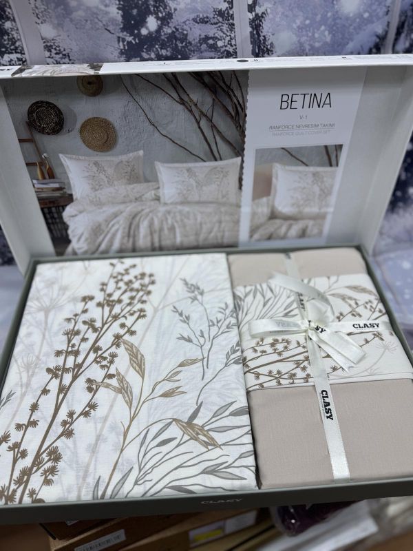 Двоспальний Євро комплект Clasy Betina V1 Tas Ранфорс