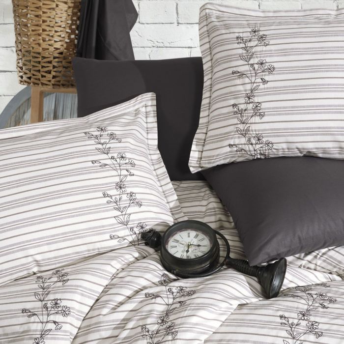 Двоспальний Євро комплект Clasy Dezza Ранфорс з вишивкою