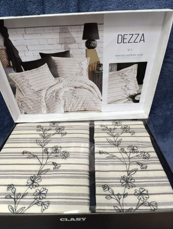 Двоспальний Євро комплект Clasy Dezza Ранфорс з вишивкою