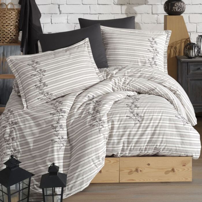 Двоспальний Євро комплект Clasy Dezza Ранфорс з вишивкою