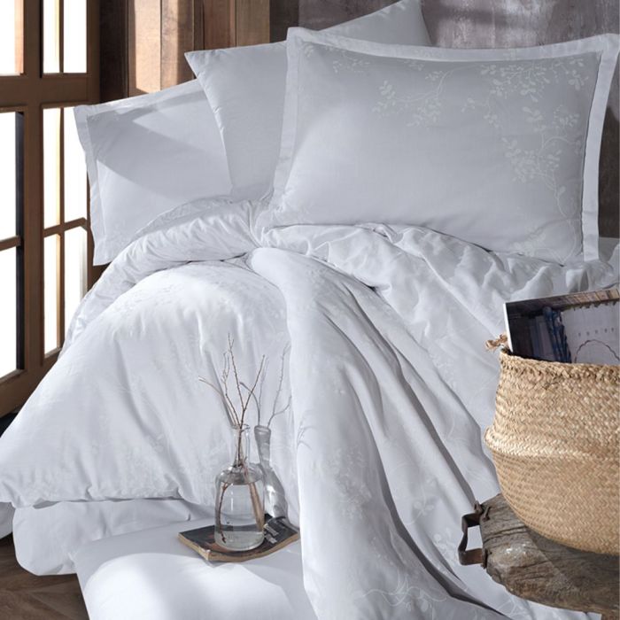 Двоспальний Євро комплект Clasy Elvet V1 Beyaz Ранфорс