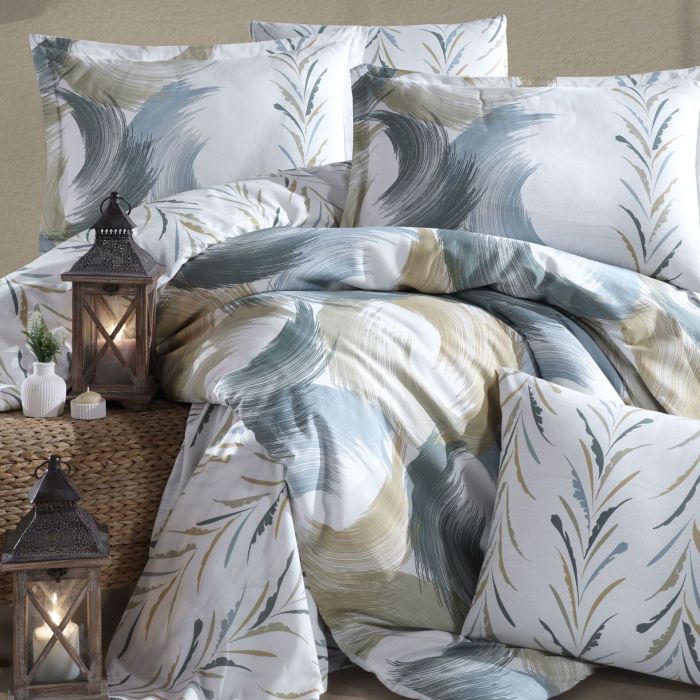 Двоспальний Євро комплект Clasy Estiva V1 Yesil Ранфорс