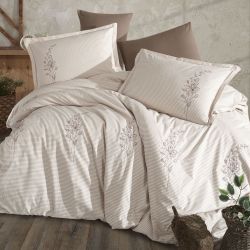 Двоспальний Євро комплект Clasy Eterna Ранфорс з вишивкою
