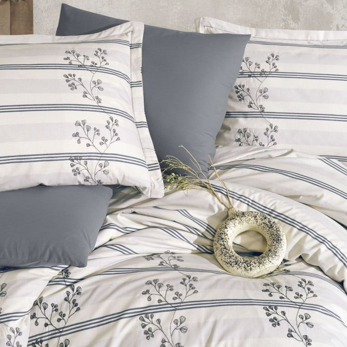 Двоспальний Євро комплект Clasy Eva Ранфорс з вишивкою