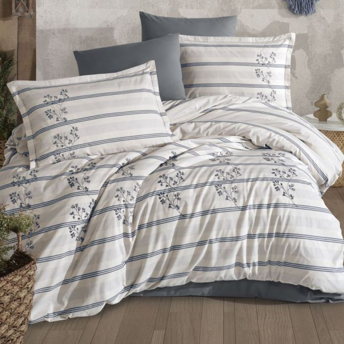 Двоспальний Євро комплект Clasy Eva Ранфорс з вишивкою