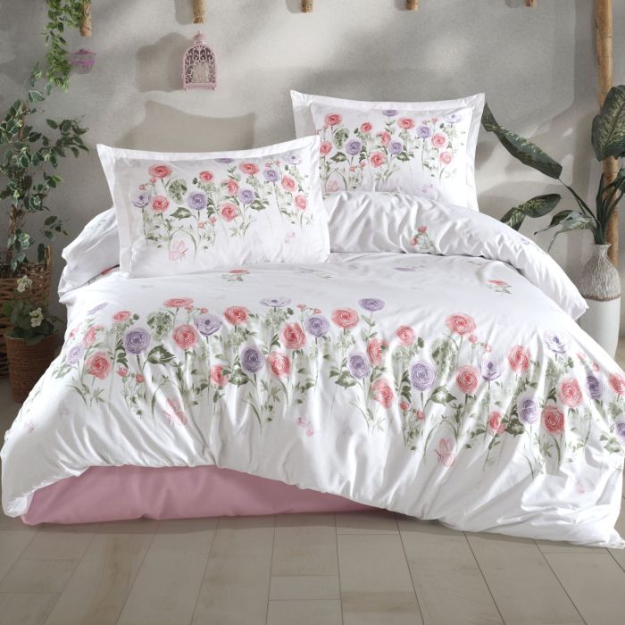 Двоспальний Євро комплект Clasy Helenka V1 Pembe Ранфорс