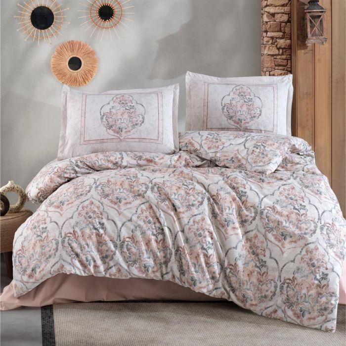 Двоспальний Євро комплект Clasy Hezen V1 Bej Ранфорс