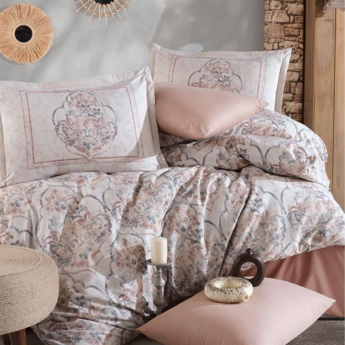 Двоспальний Євро комплект Clasy Hezen V1 Bej Ранфорс