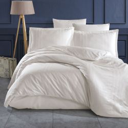 Двоспальний Євро комплект Clasy Melkor V2 Ekru Ранфорс Жаккард