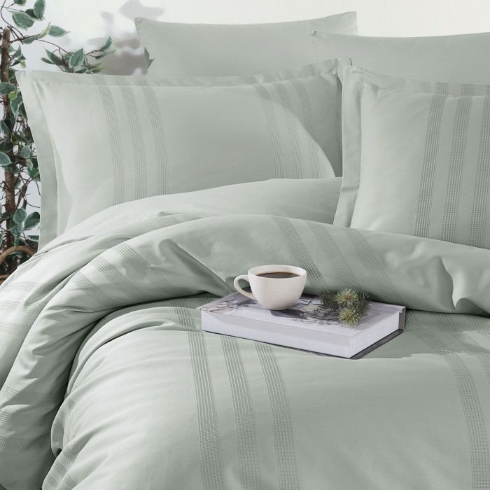 Двоспальний Євро комплект Clasy Melkor V9 Ada Cayi Ранфорс Жаккард