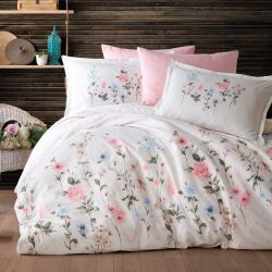 Двоспальний Євро комплект Clasy Palitra V1 Pudra Ранфорс