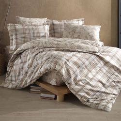 Двоспальний Євро комплект Clasy Ravel V1 Bej Ранфорс