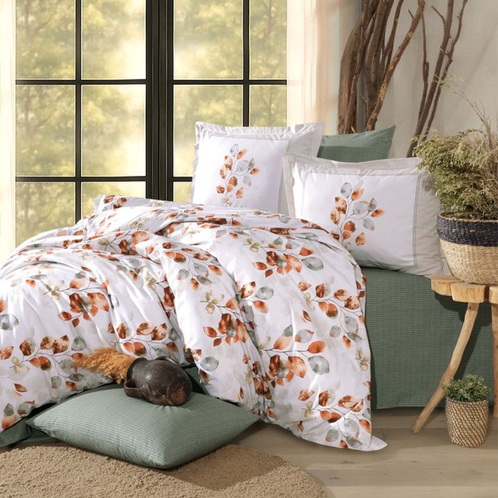 Двоспальний Євро комплект Clasy Ruska V1 Mint Ранфорс