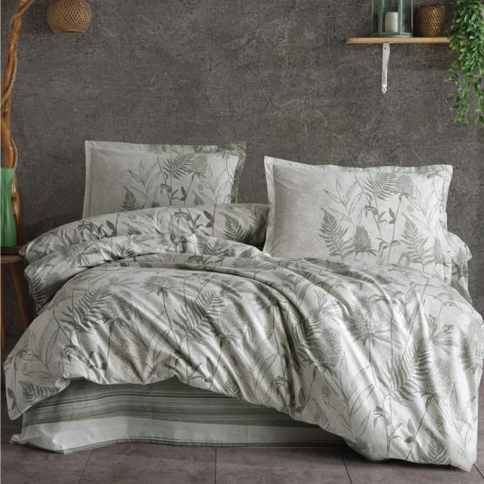 Двоспальний Євро комплект Clasy Tuva V1 Yesil Ранфорс