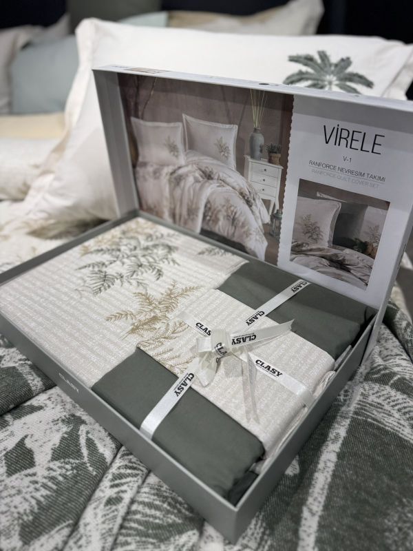 Двоспальний Євро комплект Clasy Virele V1 Yesil Ранфорс
