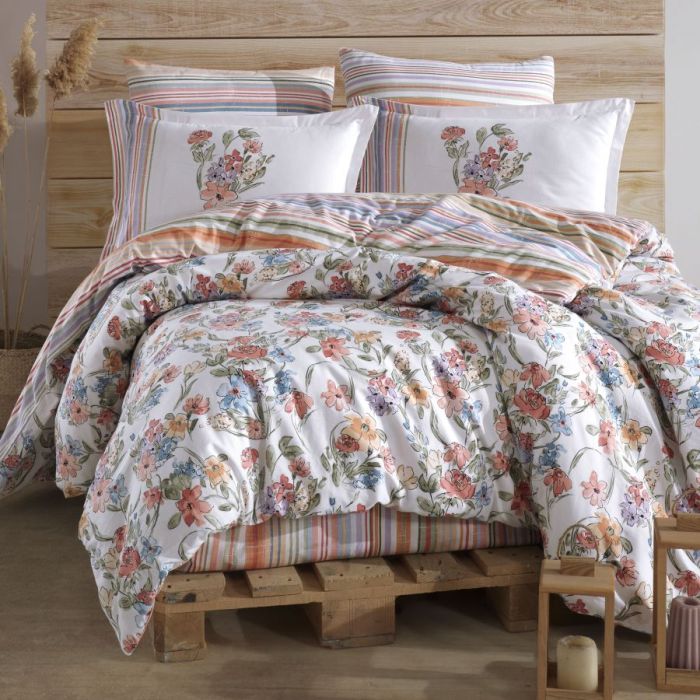 Двоспальний Євро комплект Clasy Zemi V1 Pudra Ранфорс