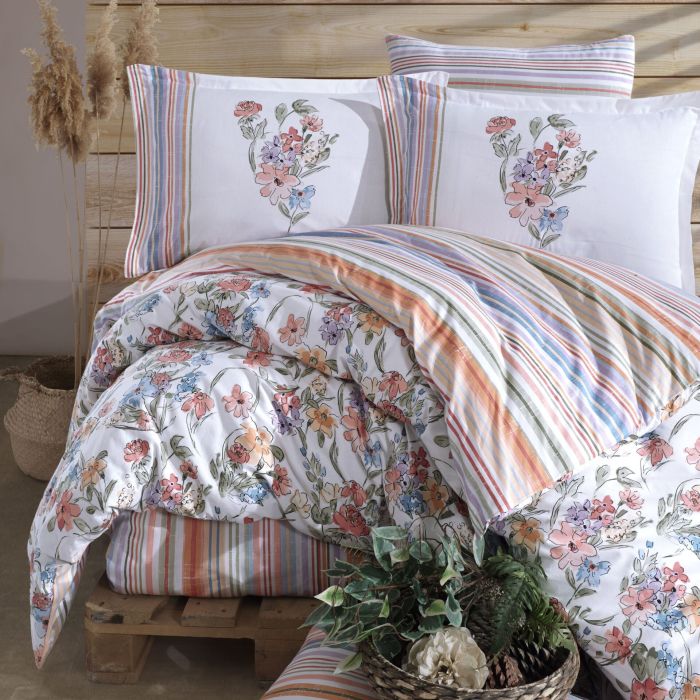 Двоспальний Євро комплект Clasy Zemi V1 Pudra Ранфорс