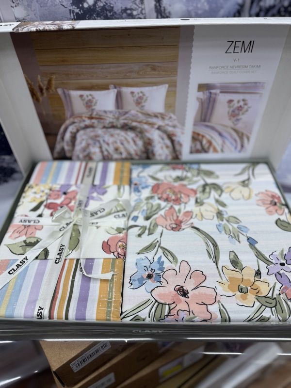 Двоспальний Євро комплект Clasy Zemi V1 Pudra Ранфорс