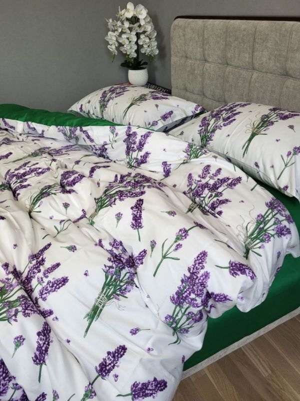 Сатин PREMIUM, LAVENDER GREEN підк. Цільн. (Полуторний)