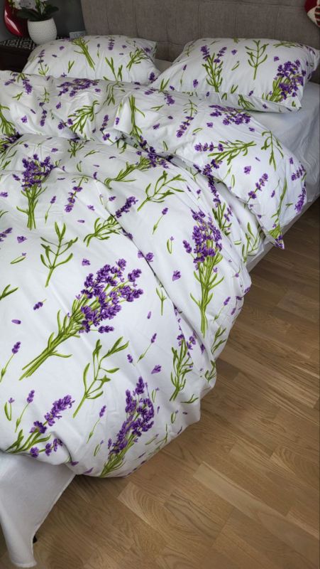 Лаванда/білий, Turkish flannel підк. двостор. (Євро)