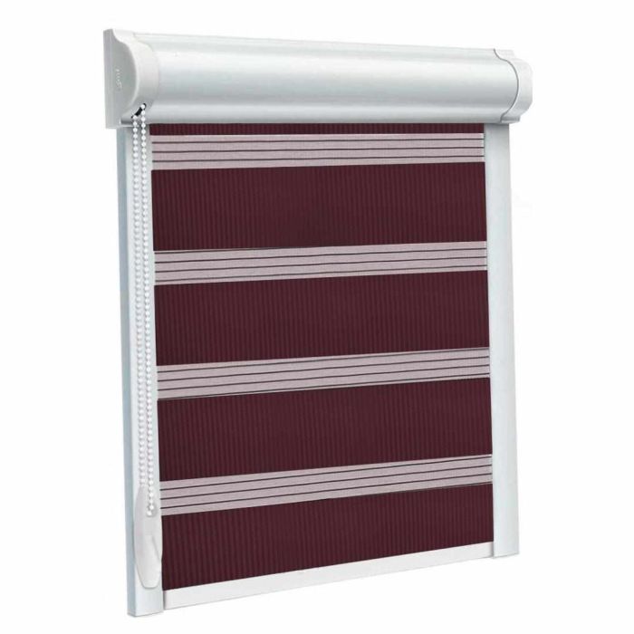 Рулонна штора Secret DN день-ніч закритого типу П-подібна Бордовий