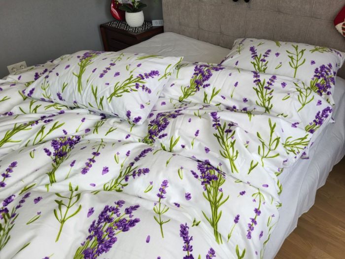 Лаванда/білий, Turkish flannel підк. двостор. (Євро)