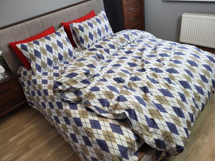 Ромб синій, Turkish flannel (Полуторний)