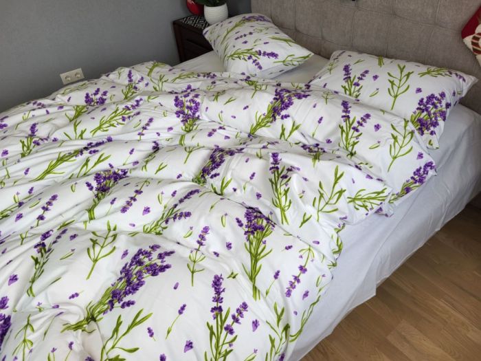 Лаванда/білий, Turkish flannel підк. двостор. (Євро)