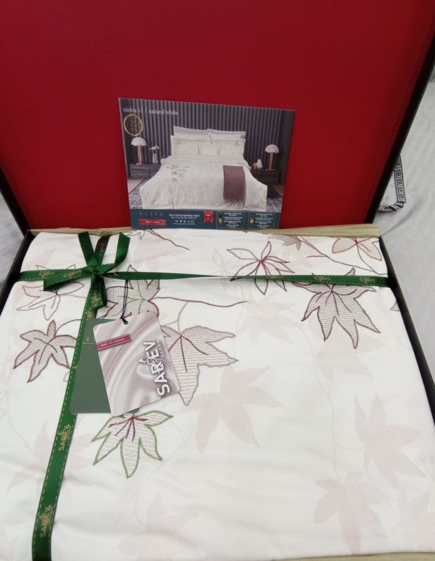 Двоспальний Євро комплект Sarev Natural White 800 TC Сатин Преміум (на замовлення)