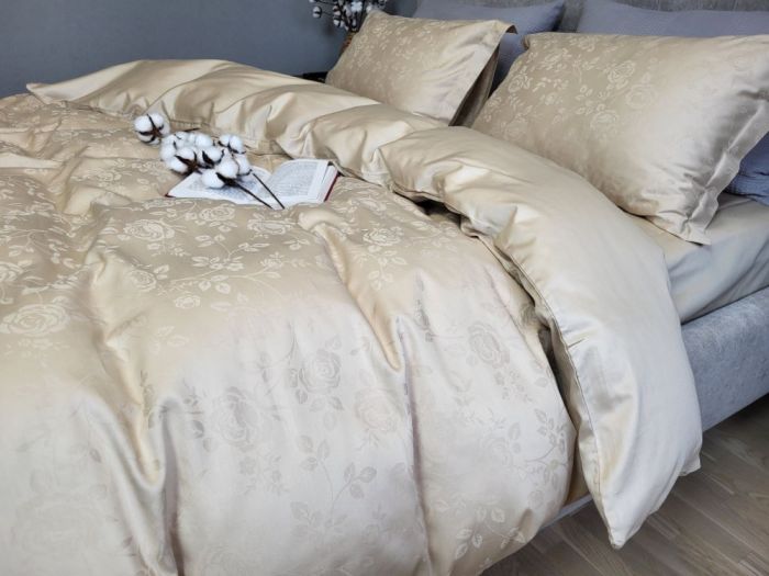 Сатин JACQUARD, ROSE BEIGE нав. 50*70см (Євро)