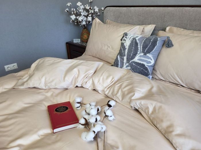 Сатин однотонний BEIGE, №0060 (Полуторний)