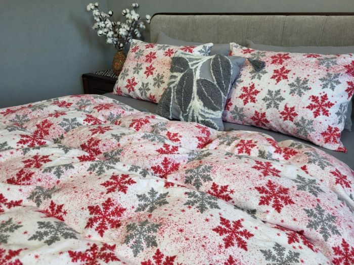 Сніжинка сіра/сіра гавань, Turkish flannel (Полуторний)